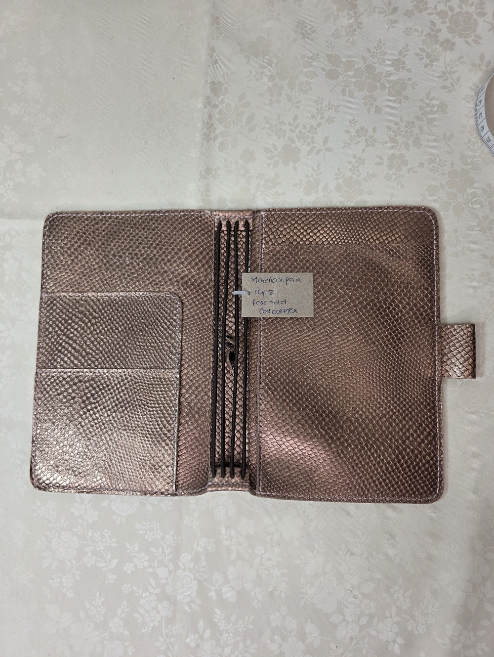 Planner Perfect Leather Traveler's Notebook Cover - Metallic Bronze Snakeskin Em - Picture 7 of 11